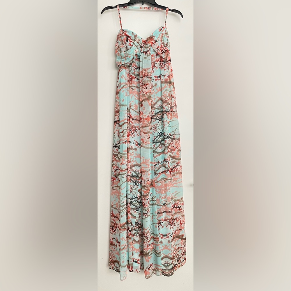 Jessica Simpson Floral Maxi Dress - Aqua and Coral